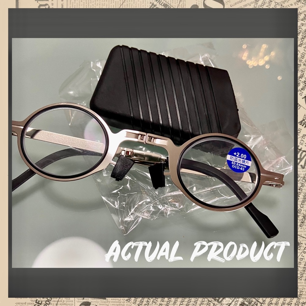 Very Stylish  Silver / Metal Portable Folding Reading Glasses